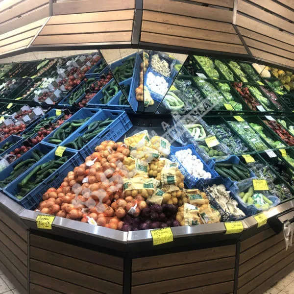 İki Katlı Aynalı Manav Reyonu