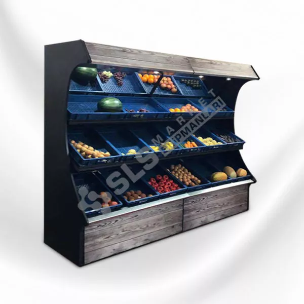 İki Katlı Aynalı Manav Reyonu